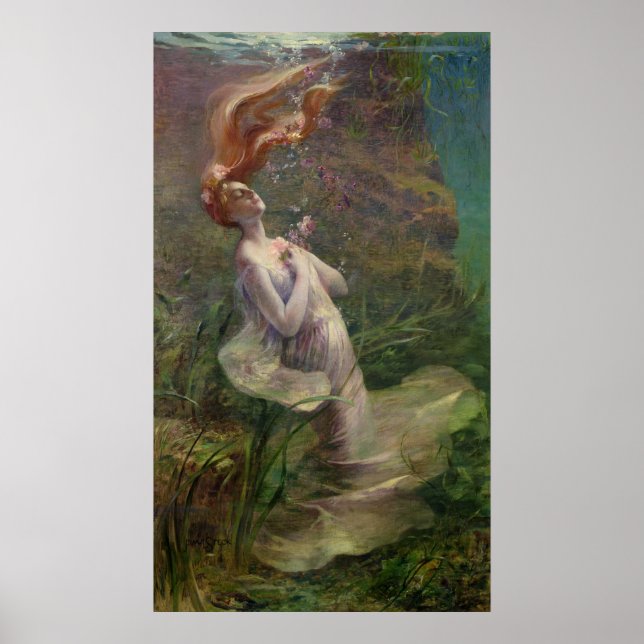 Póster Ophelia Drowning, 1895 (Frente)