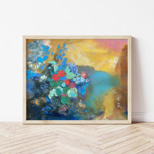 Póster Ophelia entre las flores   Odilon Redon
