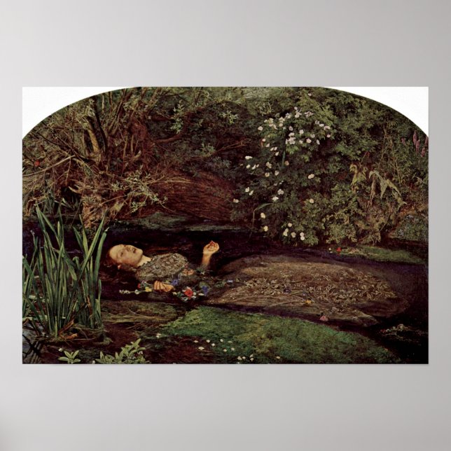 Póster Ophelia por John Everett Millais (Frente)