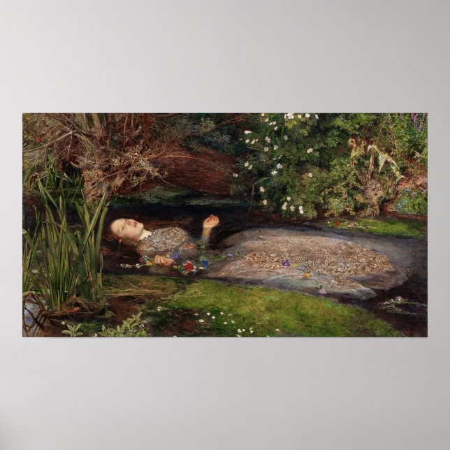 Póster Ophelia por John Everett Millais (Frente)