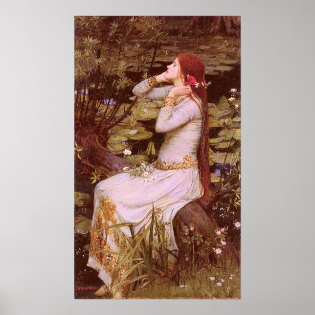Póster Ophelia por John William Waterhouse (Frente)