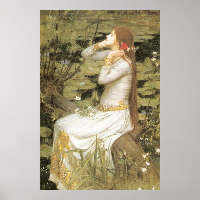 Póster OPHELiA, por John William Waterhouse, 1894 (Frente)