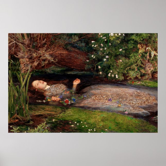 Póster Ophelia por Sir John Everett Millais (Frente)