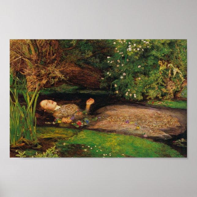 Póster Ophelia - Sir John Everett Millais (Frente)
