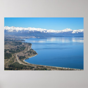 Póster Opinión aérea de Bariloche en invierno