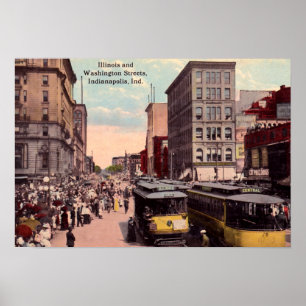 Póster Opinión céntrica de Indianapolis, Indiana