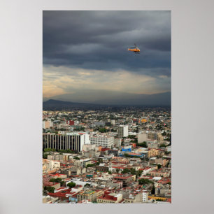 Póster Opinión de alto ángulo del paisaje urbano contra