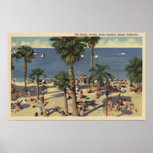 Póster Opinión de Avalon de la playa con los Sunbathers