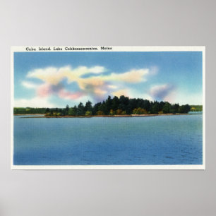 Póster Opinión de Cobbosseecontee del lago de la isla de