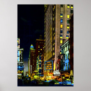 Póster Opinión de la calle de Chicago Illinois en la