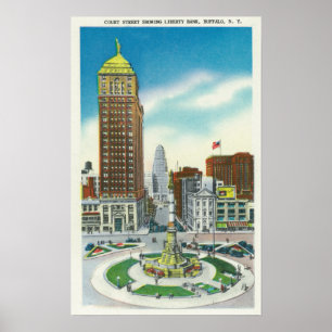Póster Opinión de la calle de la corte del edificio del