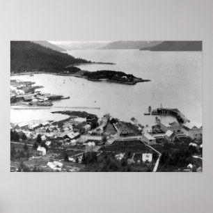 Póster Opinión de la ciudad de Wrangell, fotografía de