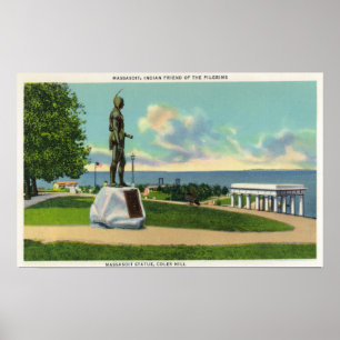 Póster Opinión de la colina de Coles de la estatua de