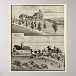 Póster Opinión de la montaña, Claremont, NH