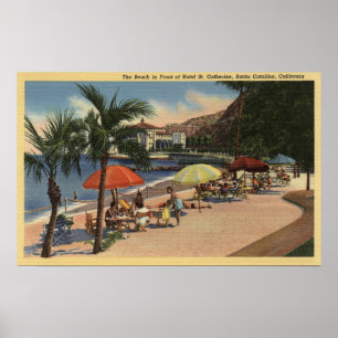 Póster Opinión de la playa delante de St. Catherine del