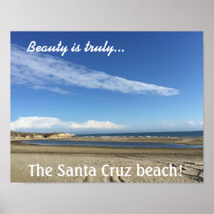 Póster Opinión de la playa en el paseo marítimo de Santa