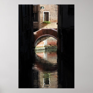 Póster Opinión de la ventana de Venecia a un puente….