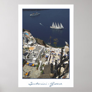 Póster Opinión de Santorini Caldiera (fotografía de la