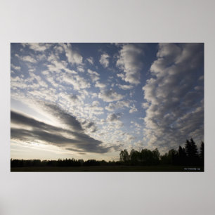 Póster Opinión del cielo del horizonte con las nubes