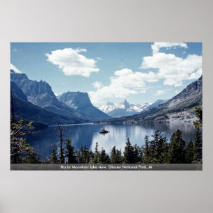 Póster Opinión del lago mountain rocosa, Parque Nacional
