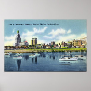 Póster Opinión del río Connecticut del horizonte de