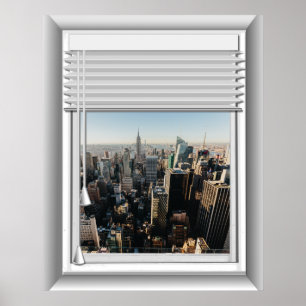 Póster opinión falsa de la ventana de 3D New York City