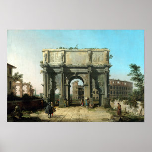 Póster Opinión italiana de Canaletto del arco de