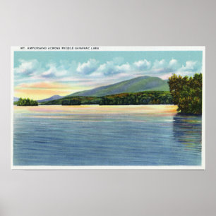 Póster Opinión media del lago Saranac del signo "&" del