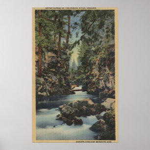 Póster Opinión superior del río del granuja, Oregon -