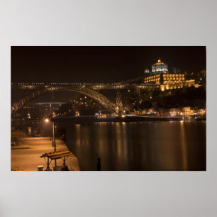 Póster Oporto por el poster de la noche