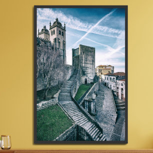 Póster Oporto,  Portugal. Catedral y Antiguo Ayuntamiento