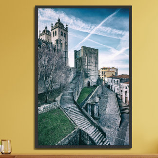 Póster Oporto, Portugal. Catedral y Antiguo Ayuntamiento
