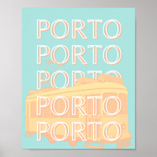 Póster Oporto Travel Art, Portugal Travel Art, Pastel