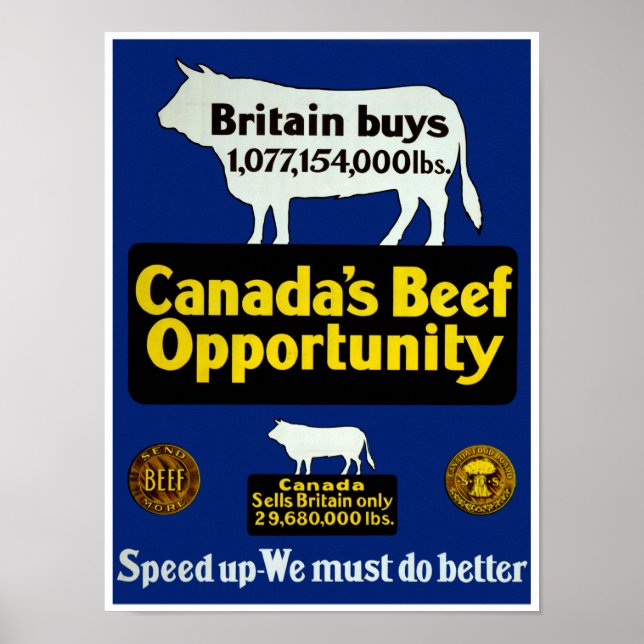 Póster Oportunidad de carne de Canadá (Frente)