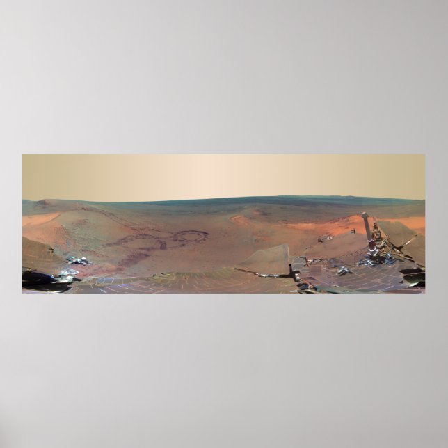 Póster Oportunidad de Greeley Haven Panorama Mars Rover (Frente)