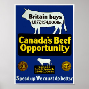 Póster Oportunidad de la carne de vaca de Canadá
