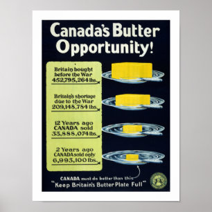 Póster Oportunidad de manteca de Canadá (blanco)