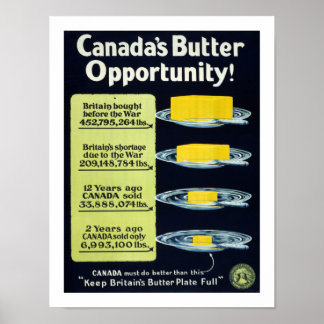 Póster Oportunidad de manteca de Canadá (blanco)