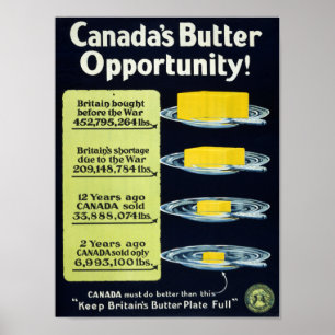 Póster Oportunidad de manteca de Canadá (lienzo)