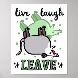Póster Opossum Funny Live Laurel Dejar Humor Oscuro Possu