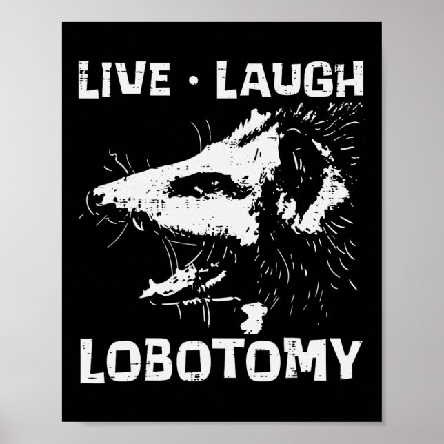 Póster Opossum Live Love Lobotomy Possum Street Trash Cat (Frente)