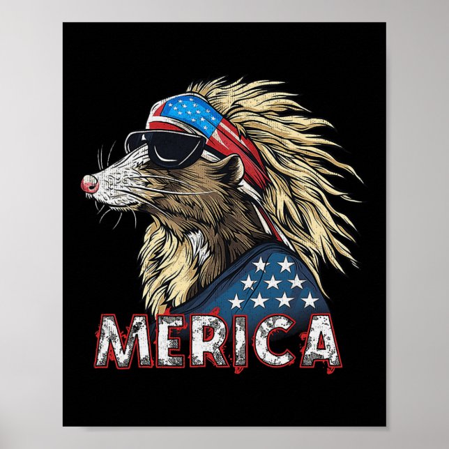 Póster Opossum Possum - Estados Unidos Patriótico 4 De Ju (Frente)