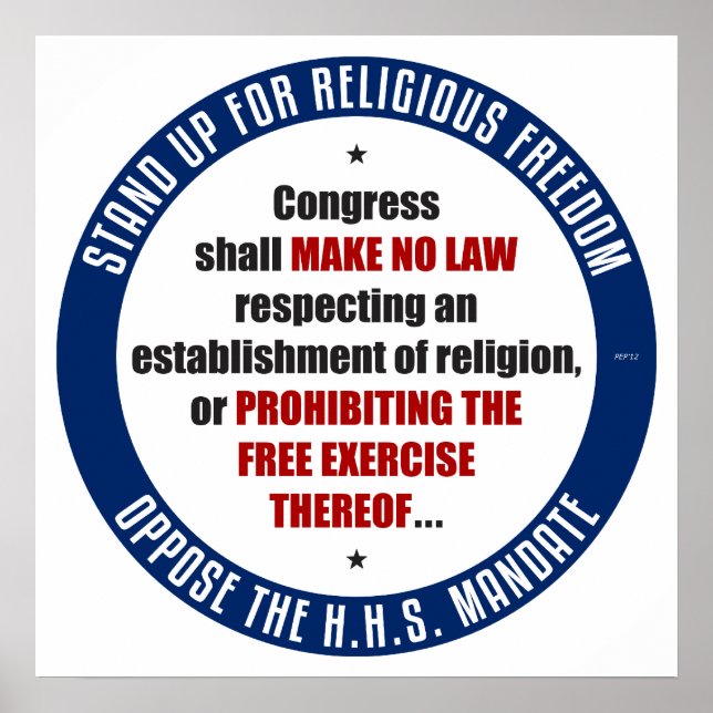 Póster Oppose The HHS Mandate (Frente)