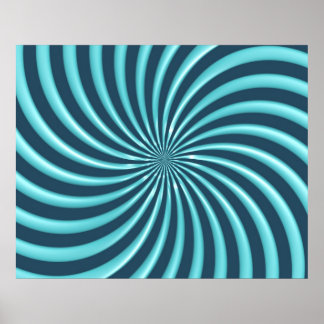 Póster Optical Art Spiral Curves Triangle 07