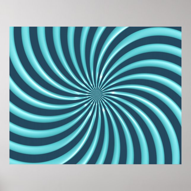 Póster Optical Art Spiral Curves Triangle 07 (Frente)