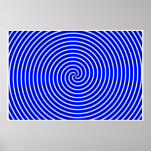 Póster Optical Illusion Hypno Blue