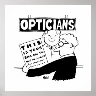 Póster Optician Presenta Su Ley. Divertido personalizado