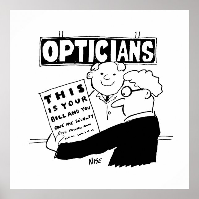 Póster Optician Presenta Su Ley. Divertido personalizado  (Frente)