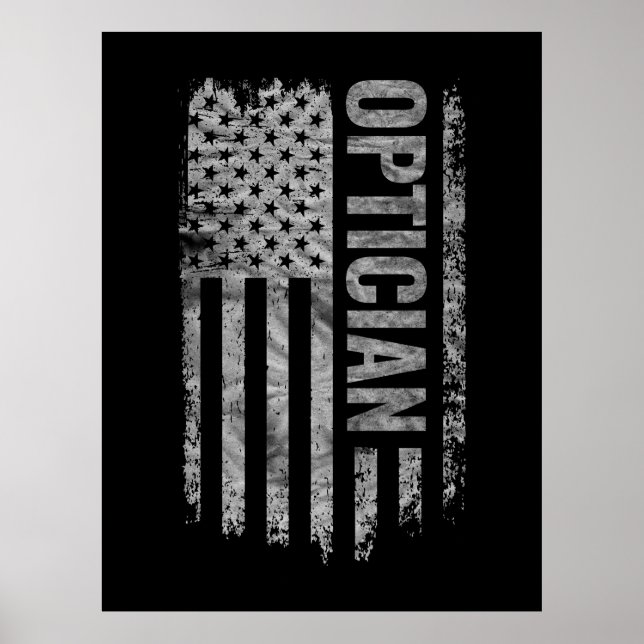 Póster Óptico bandera de EE. UU. diseño desgastado (Frente)