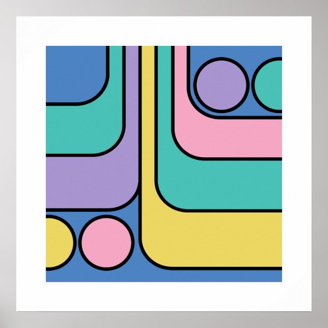 Póster Optimizar el diseño geométrico de estilo retro mod (Frente)